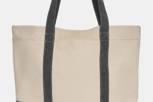 Canvas shopper bag black line